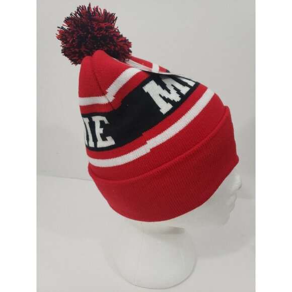 NEW- Concept One Red and Black Minnie Mouse Pom Pom Beanie Acrylic Winter - Picture 4 of 7